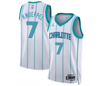Men's Charlotte Hornets #7 Kon Knueppel White 2025 Draft Association Edition Stitched Basketball Jersey