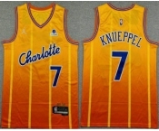 Men's Charlotte Hornets #7 Kon Knueppel Yellow 2025 City Sponsor Swingman Jersey