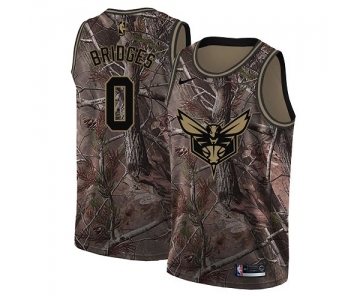 Men's Nike Charlotte Hornets #0 Miles Bridges Swingman Camo Realtree Collection NBA Jersey