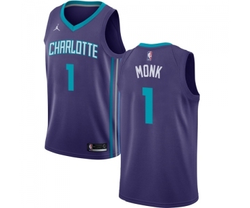 Men's Nike Jordan Charlotte Hornets #1 Malik Monk Swingman Purple NBA Jersey Statement Edition
