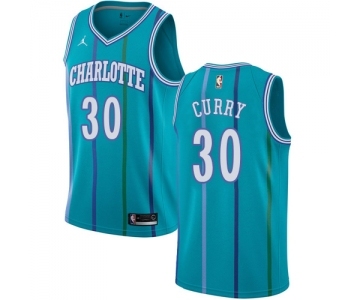 Men's Nike Jordan Charlotte Hornets #30 Dell Curry Swingman Aqua Hardwood Classics NBA Jersey