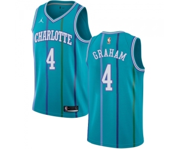 Men's Nike Jordan Charlotte Hornets #4 Devonte Graham Swingman Aqua Hardwood Classics NBA Jersey