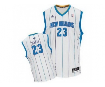 nba new orleans hornets #23 anthony davis white(stripe)