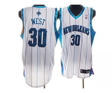 nba new orleans hornets #30 west white(stripe)