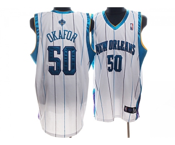 nba new orleans hornets #50 okaforwhite(stripe)