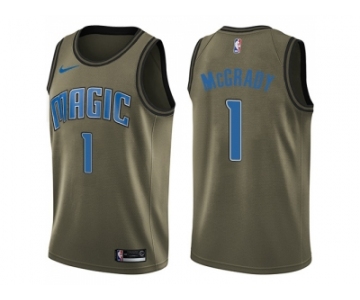 Men Nike Orlando Magic #1 Tracy Mcgrady Green Salute to Service NBA Swingman Jersey