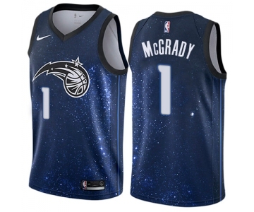 Men's Nike Orlando Magic #1 Tracy Mcgrady Swingman Blue NBA Jersey - City Edition