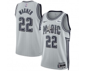 Men's Orlando Magic #22 Franz Wagner Silver 2024-25 City Edition Stitched Basketball Jersey