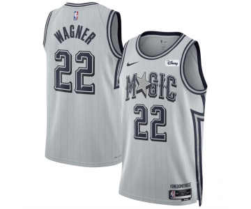 Men's Orlando Magic #22 Franz Wagner Silver 2024-25 City Edition Stitched Basketball Jersey