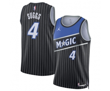 Men's Orlando Magic #4 Jalen Suggs Black 2025 Statement Edition Stitched Basketball Basketball Jersey