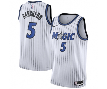 Men's Orlando Magic #5 Paolo Banchero White 2025 Association Edition Stitched Basketball Jersey