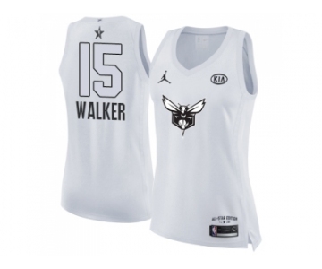 Women Nike Charlotte Hornets #15 Kemba Walker White NBA Jordan Swingman 2018 All-Star Game Jersey