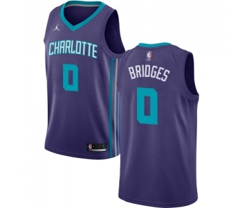 Women's Nike Jordan Charlotte Hornets #0 Miles Bridges Swingman Purple NBA Jersey Statement Edition