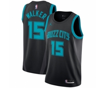 Women's Nike Jordan Charlotte Hornets #15 Kemba Walker Swingman Black NBA Jersey - 2018-19 City Edition