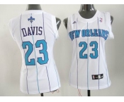 women nba new orleans hornets #23 anthony davis white(stripe)