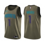 Youth Nike Charlotte Hornets #1 Muggsy Bogues Swingman Green Salute to Service NBA Jerse