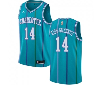 Youth Nike Jordan Charlotte Hornets #14 Michael Kidd-Gilchrist Swingman Aqua Hardwood Classics NBA Jersey