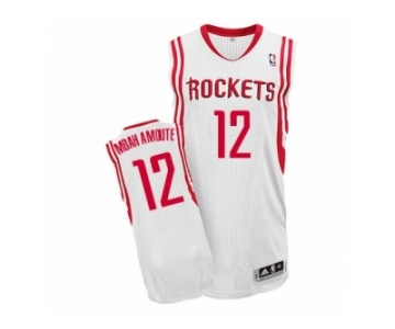 Men Adidas Houston Rockets #12 Luc Mbah a Moute Authentic White Home NBA Jersey