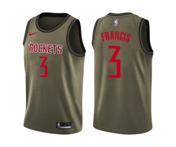 Men Nike Houston Rockets #3 Steve Francis Green Salute to Service NBA Swingman Jersey