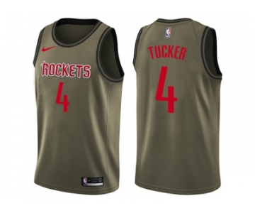Men Nike Houston Rockets #4 PJ Tucker Green Salute to Service NBA Swingman Jersey