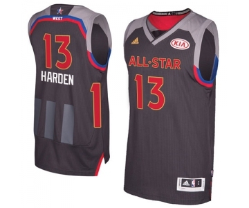 Men's Adidas Houston Rockets #13 James Harden Authentic Charcoal 2017 All Star NBA Jersey