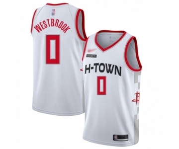 Men's Houston Rockets #0 Russell Westbrook Swingman White Basketball Jersey - 2019-20 City Edition