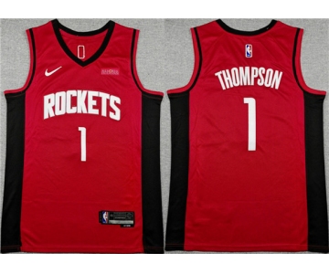 Men's Houston Rockets #1 Amen Thompson Red Icon Edition Stitched Jersey