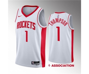 Men's Houston Rockets #1 Amen Thompson White 2023 Draft Association Edition Stitched Basketball Jersey