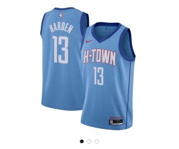 Men's Houston Rockets #13 James Harden Authentic blue Basketball Jersey  2020-2021 City Edition