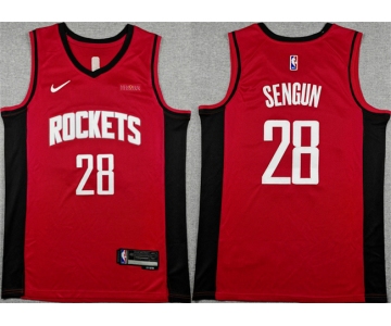 Men's Houston Rockets #28 Alperen Sengun Red Icon Edition Stitched Jersey