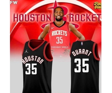 Mens Houston Rockets #35 Kevin Durant Black Statement Edition Swingman Jersey