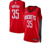 Men's Houston Rockets #35 Kevin Durant Red Icon Edition Stitched Jersey