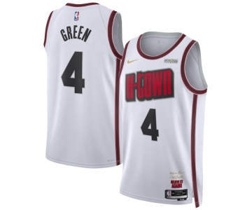 Men's Houston Rockets #4 Jalen Green White 2024-25 City Edition Stitched Jersey