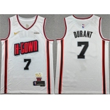 Men's Houston Rockets #7 Kevin Durant White 2024-25 City Edition Stitched Jersey