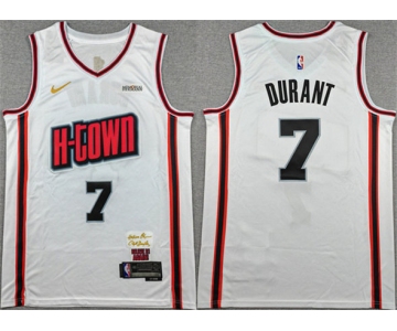 Men's Houston Rockets #7 Kevin Durant White 2024-25 City Edition Stitched Jersey