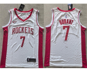Men's Houston Rockets #7 Kevin Durant White 2025 Association Edition Stitched Jersey