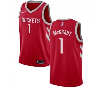 Men's Nike Houston Rockets #1 Tracy McGrady Swingman Red Road NBA Jersey - Icon Edition