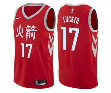 Men's Nike Houston Rockets #17 PJ Tucker Authentic Red NBA Jersey - City Edition