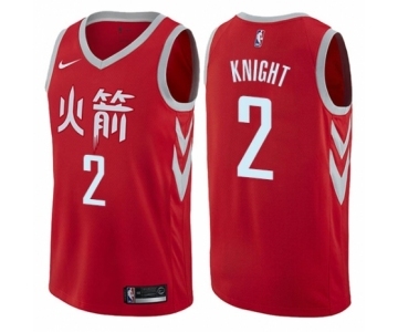 Men's Nike Houston Rockets #2 Brandon Knight Authentic Red NBA Jersey - City Edition