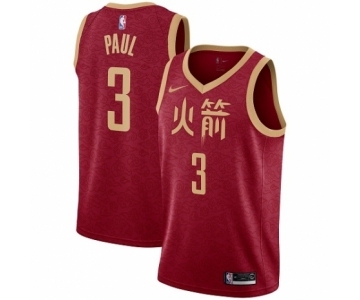 Men's Nike Houston Rockets #3 Chris Paul Swingman Red NBA Jersey - 2018-19 City Edition