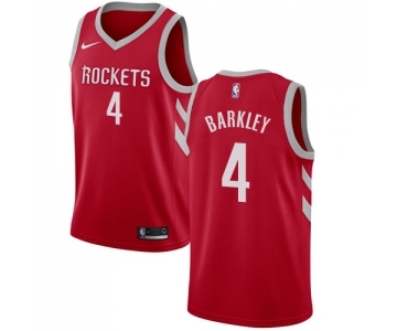 Men's Nike Houston Rockets #4 Charles Barkley Swingman Red Road NBA Jersey - Icon Edition