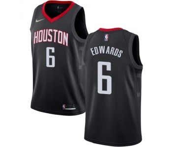 Men's Nike Houston Rockets #6 Vincent Edwards Authentic Black NBA Jersey Statement Edition