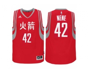 adidas Houston Rockets #42 Nene Hilario Red Chinese New Year Swingman Jersey
