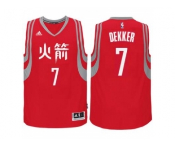 adidas Houston Rockets #7 Sam Dekker Red Chinese New Year Swingman Jersey