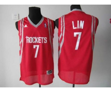 nba houston rockets #7 jeremy lin red