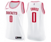 Women's Nike Houston Rockets #0 Marquese Chriss Swingman White Pink Fashion NBA Jersey