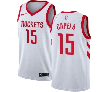Women's Nike Houston Rockets #15 Clint Capela Swingman White Home NBA Jersey - Association Edition