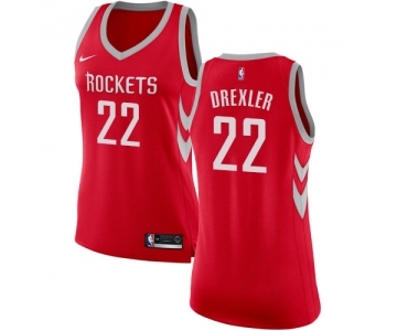 Women's Nike Houston Rockets #22 Clyde Drexler Swingman Red Road NBA Jersey - Icon Edition