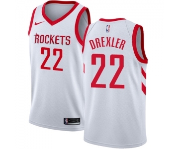 Women's Nike Houston Rockets #22 Clyde Drexler Swingman White Home NBA Jersey - Association Edition