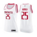 Women's Nike Houston Rockets #25 Robert Horry Swingman WhitePink Fashion NBA Jersey